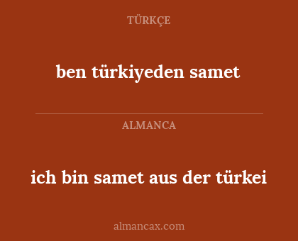 ben türkiyeden samet - ich bin samet aus der türkei