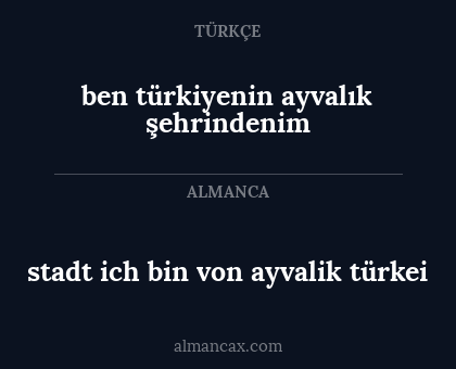 ben türkiyenin ayvalık şehrindenim - stadt ich bin von ayvalik türkei