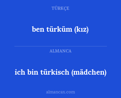 ben türküm (kız) - ich bin türkisch (mädchen)