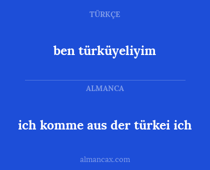 ben türküyeliyim - ich komme aus der türkei ich