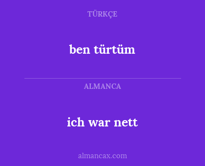 ich war nett - ben türtüm