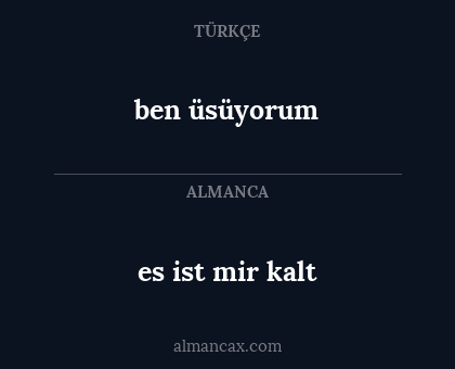ben üsüyorum - es ist mir kalt