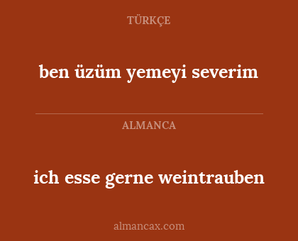 ich esse gerne weintrauben - ben üzüm yemeyi severim
