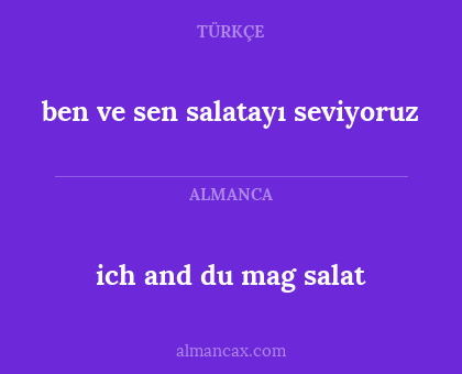 ben ve sen salatayı seviyoruz - ich and du mag salat