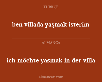 ben villada yaşmak isterim - ich möchte yasmak in der villa