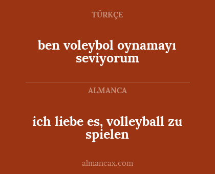 ich liebe es, volleyball zu spielen - ben voleybol oynamayı seviyorum
