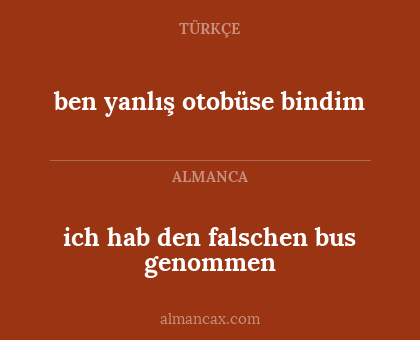 ben yanlış otobüse bindim - ich hab den falschen bus genommen