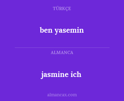 jasmine ich - ben yasemin
