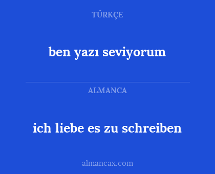 ben yazı seviyorum - ich liebe es zu schreiben