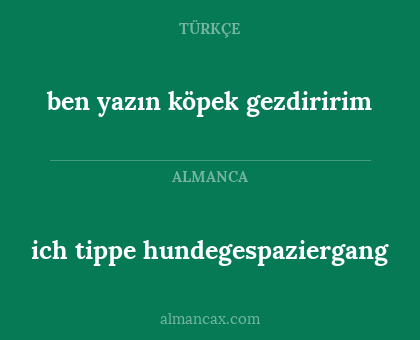 ich tippe hundegespaziergang - ben yazın köpek gezdiririm