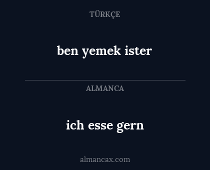 ben yemek ister - ich esse gern