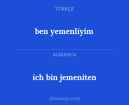 ben yemenliyim - ich bin jemeniten