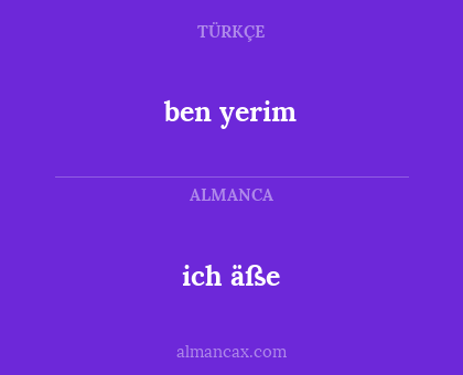 ich äße - ben yerim
