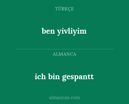 ich bin gespantt - ben yivliyim