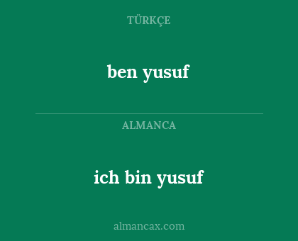 ben yusuf - ich bin yusuf