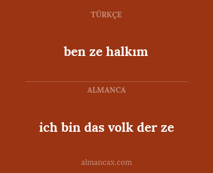 ben ze halkım - ich bin das volk der ze