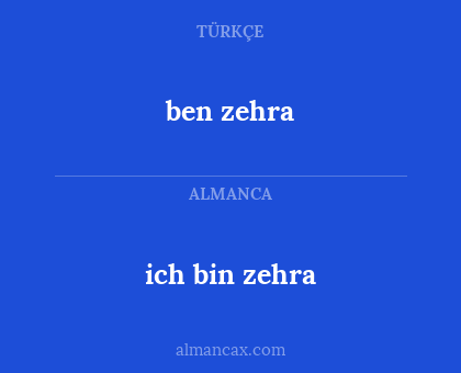 ich bin zehra - ben zehra