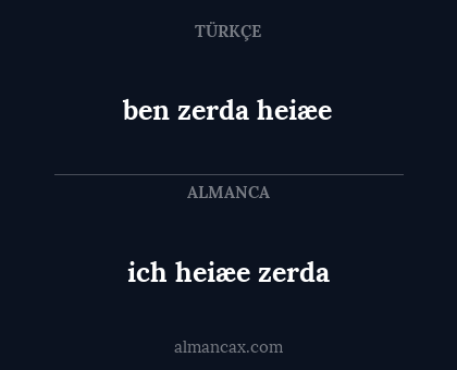 ben zerda heiæe - ich heiæe zerda