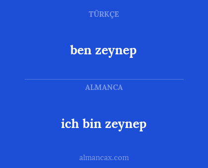 ben zeynep - ich bin zeynep