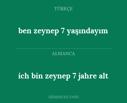 ben zeynep 7 yaşındayım - ich bin zeynep 7 jahre alt