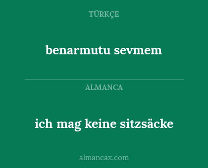 benarmutu sevmem - ich mag keine sitzsäcke