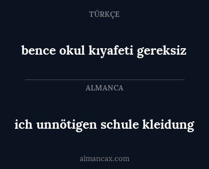 ich unnötigen schule kleidung - bence okul kıyafeti gereksiz