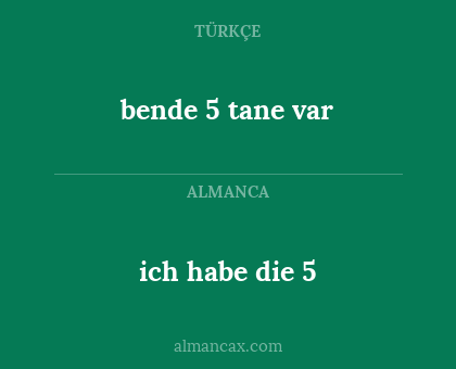 ich habe die 5 - bende 5 tane var