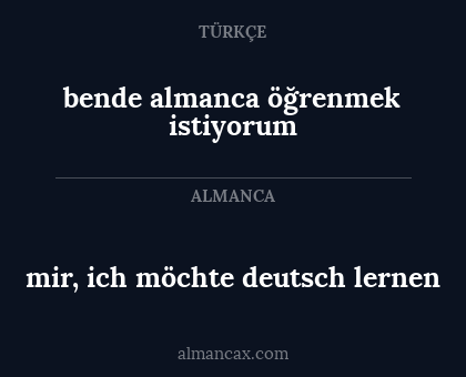 bende almanca öğrenmek istiyorum - mir, ich möchte deutsch lernen