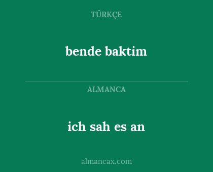 ich sah es an - bende baktim