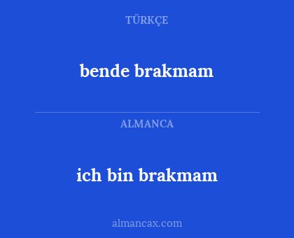 bende brakmam - ich bin brakmam