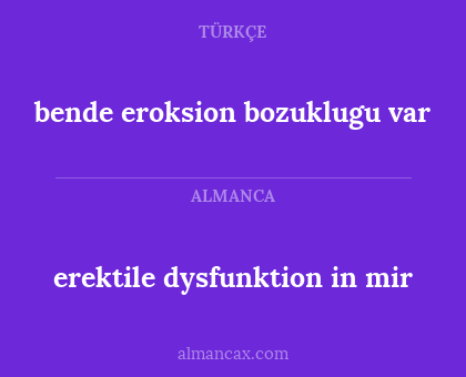 erektile dysfunktion in mir - bende eroksion bozuklugu var