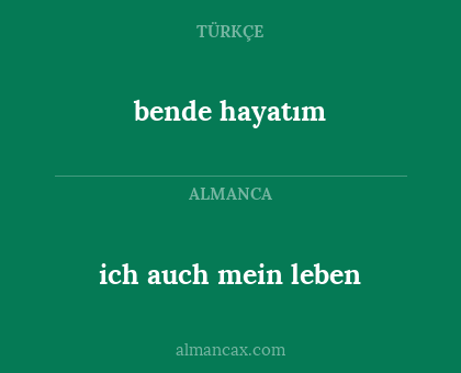 bende hayatım - ich auch mein leben