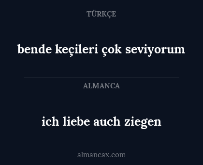 ich liebe auch ziegen - bende keçileri çok seviyorum