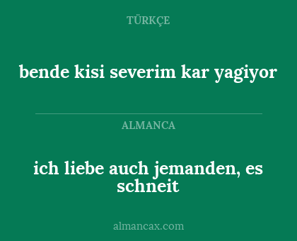 ich liebe auch jemanden, es schneit - bende kisi severim kar yagiyor