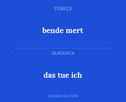 das tue ich - bende mert