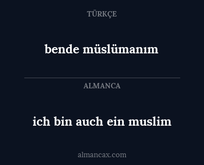 bende müslümanım - ich bin auch ein muslim