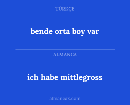 ich habe mittlegross - bende orta boy var