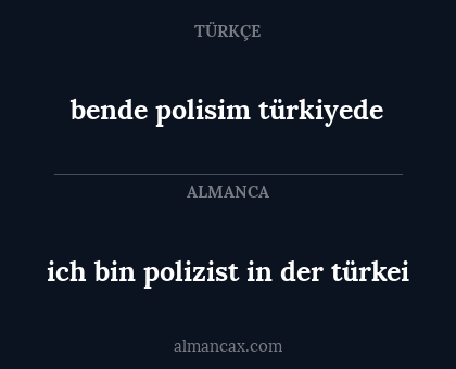 ich bin polizist in der türkei - bende polisim türkiyede