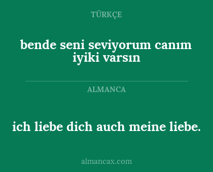 ich liebe dich auch meine liebe. - bende seni seviyorum canım iyiki varsın
