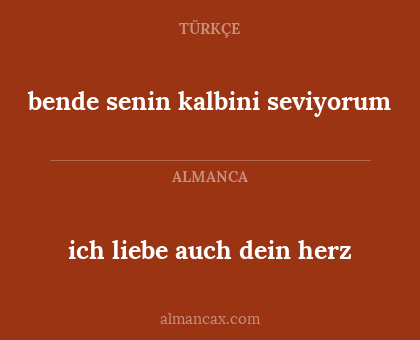 ich liebe auch dein herz - bende senin kalbini seviyorum