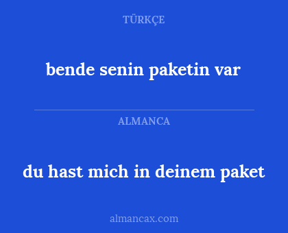 bende senin paketin var - du hast mich in deinem paket