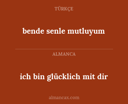 ich bin glücklich mit dir - bende senle mutluyum