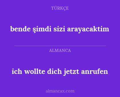 bende şimdi sizi arayacaktim - ich wollte dich jetzt anrufen