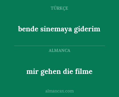 bende sinemaya giderim - mir gehen die filme