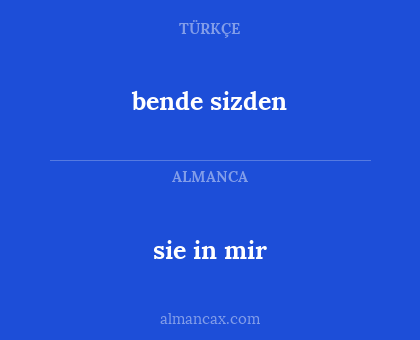 sie in mir - bende sizden