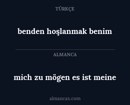 mich zu mögen es ist meine - benden hoşlanmak benim
