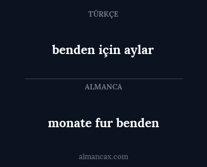 monate fur benden - benden için aylar