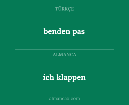 benden pas - ich klappen