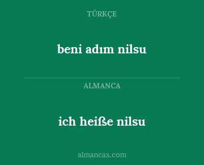 beni adım nilsu - ich heiße nilsu