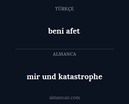 beni afet - mir und katastrophe